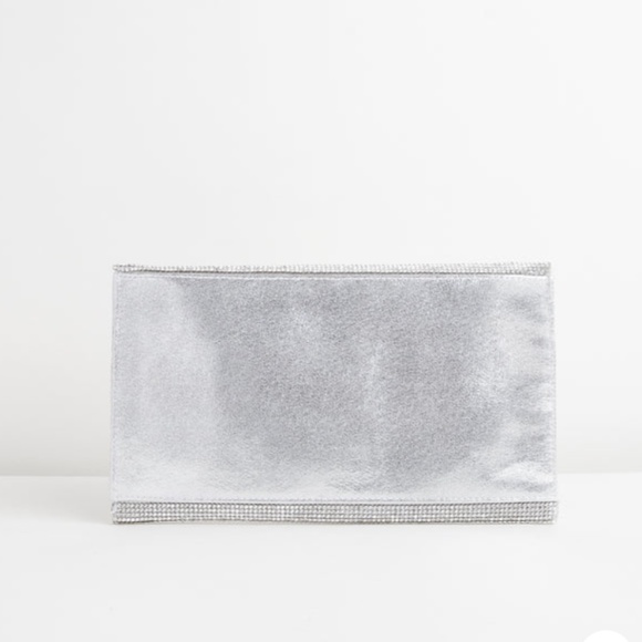 Sparkle Crystal Silver Envelope Clutch Bag - Picture 2 of 3
